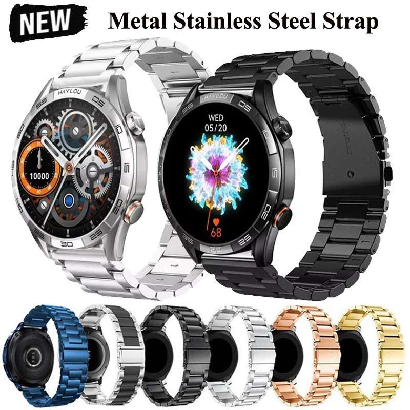 22 mm Metallarmband für Hyalou Solar 5/RS5 S8 R8 Edelstahlarmband für Haylou Watch 2 Pro/Solar Plus RT3/GST Lite/Solar Neo Image