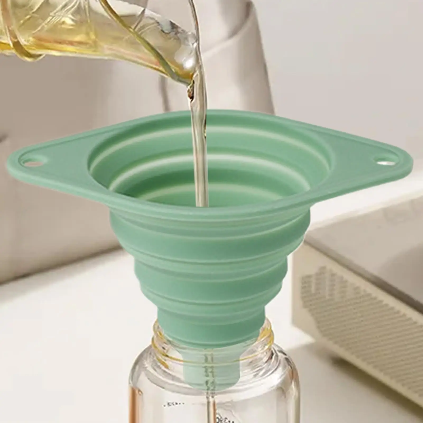 Trichter für den Küchengebrauch, faltbar, breite Öffnung, Silikontrichter für den Küchengebrauch, Füllflasche, Einmachwasser, Pulvertransfer Image