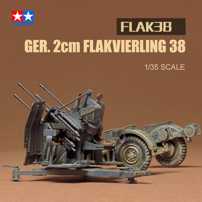 Tamiya kunststoff montage modell kit 35091 deutsch 20mm flakv38 mit sd. ah.52 Maßstab 1/35 Image