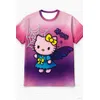Süßes Mädchen Street Sweet Cool Hip-Hop Halloween Hello Kitty T-Shirt Top Plus Size Damen Sommer Herren Kurzarm T-Shirt Tops