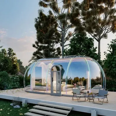5.9m outdoor dome tent camping transparent starry sky capsule tent igloo tent waterproof PC dome tent