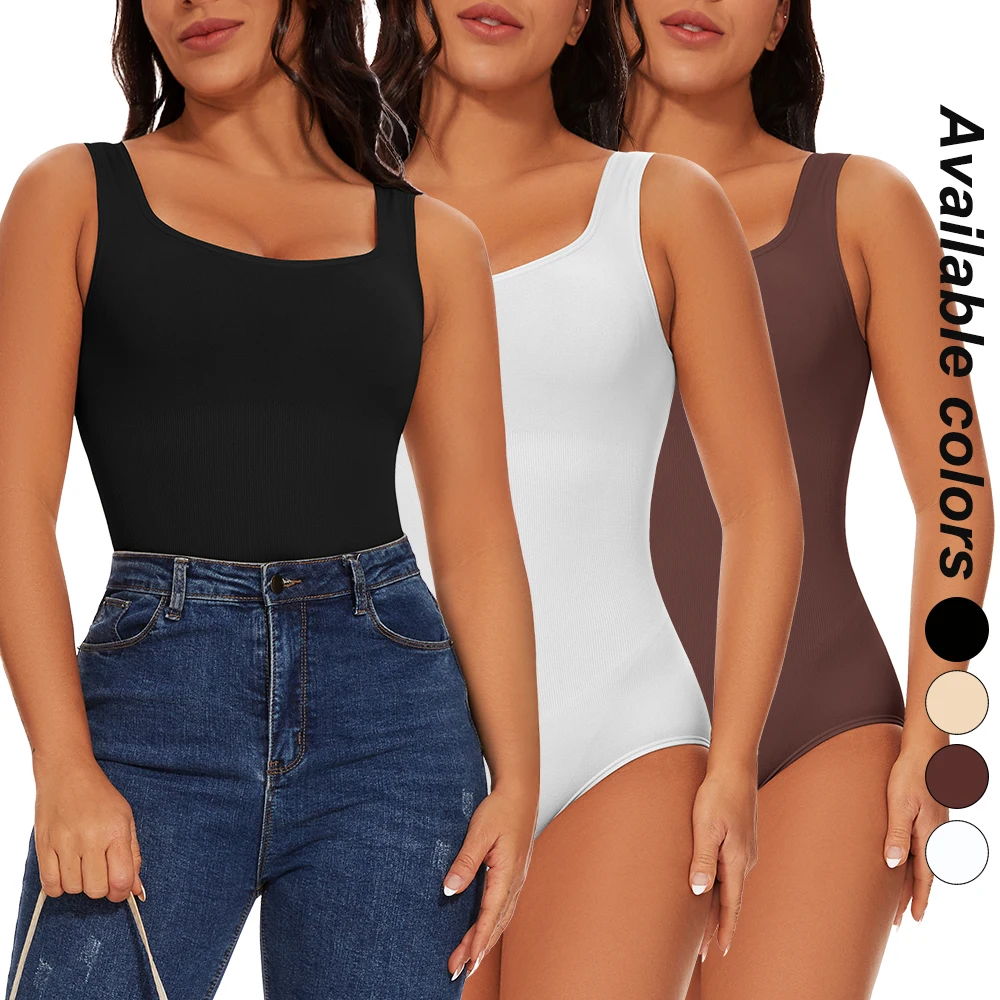 Damen-Shapewear mit breiten Trägern, Bauchkontrolle, Slip, Bodysuit, Po-Lifter, bequem, rutschfest, Fitnessbekleidung, Alltagskleidung, Outfits, Neu Image