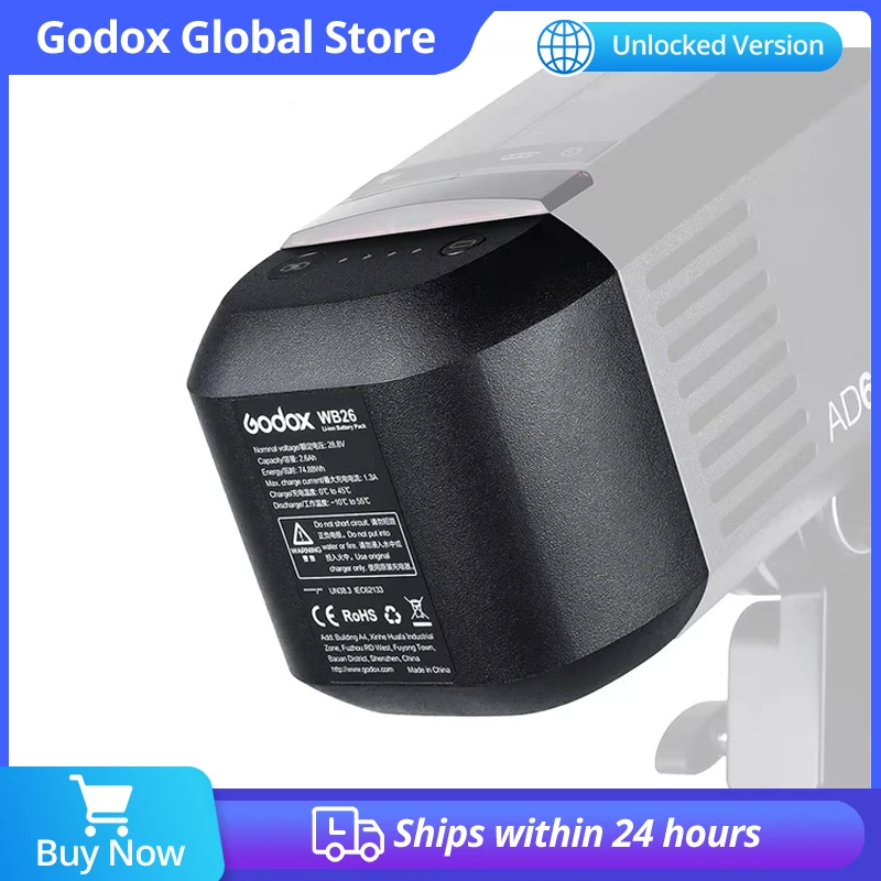 Godox WB26 AD600Pro Accessories Pack 28.8V 2.6Ah Lithium Battery for Godox AD600Pro with Outdoor Shooting