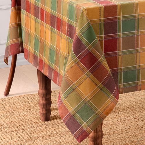 Harvest Plaid Rectangle Tablecloth Multi Warm, 60 x 84, Multi Warm