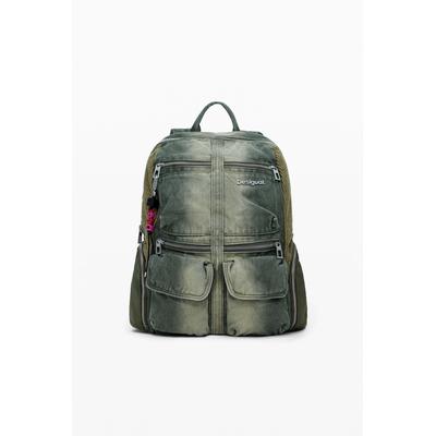Large combined denim backpack
