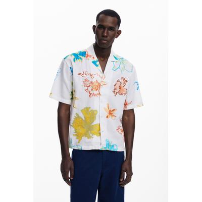 Short-sleeve shirt with leaves