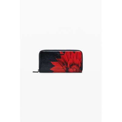 Large floral leather-effect wallet