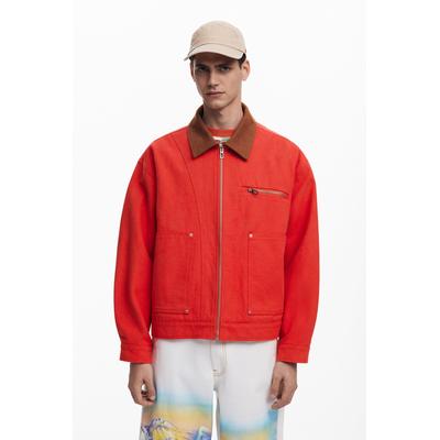 Contrast collar jacket