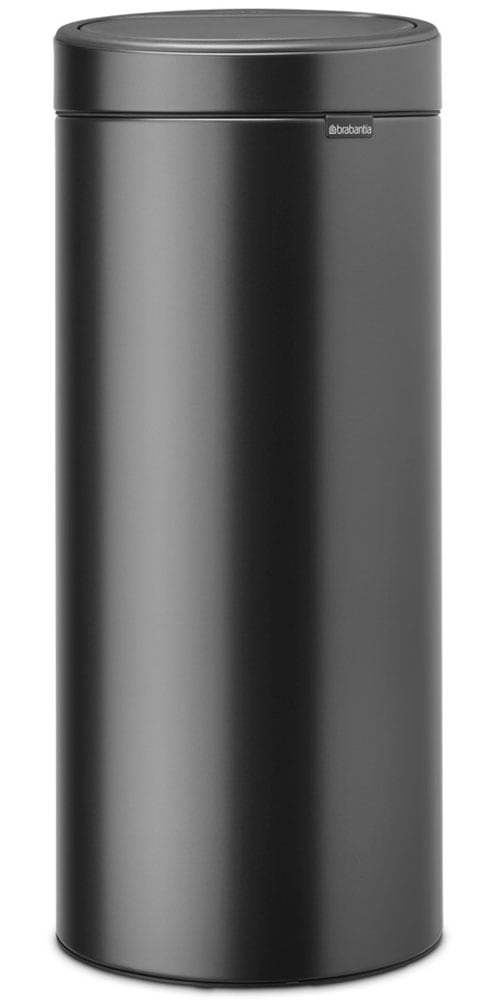 Mülleimer BRABANTIA "Touch Bin New, 30L", grau (confident grau), B:29,5cm H:72cm T:32cm Ø:29,5cm, Kunststoff, Metall, Mülleimer, Mülleimer, Soft-Touch-Öffnungssystem