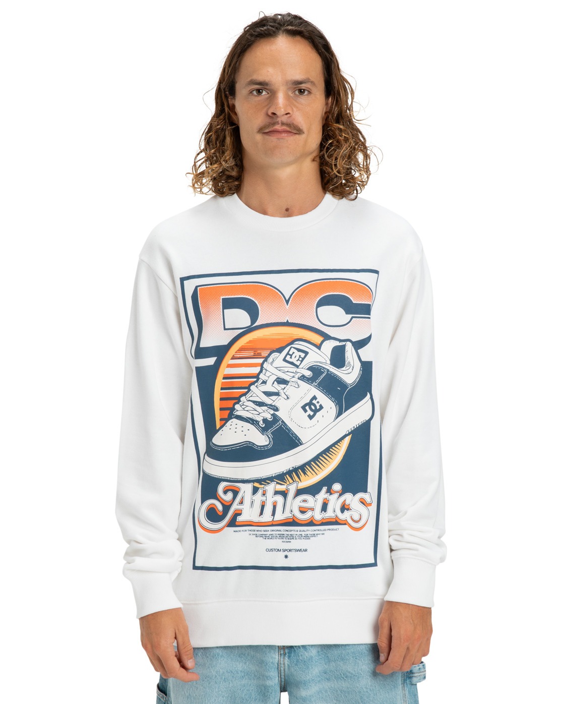 Sweatshirt DC SHOES "Manteca Tribute", Herren, Gr. S, weiß, Obermaterial: 55% Baumwolle, 25% Baumwolle, 20% Polyester;, Sweatshirts Sweatshirt