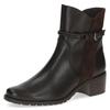 Stiefelette CAPRICE, Damen, Gr. 39, braun (dunkelbraun used), Leder, Textil, klassisch, Schuhe, Blockabsatz, Businessschuh mit geflochtenem Zierriemchen