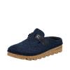 Clog RIEKER, Damen, Gr. 37, blau, Textil, casual, Schuhe, Sabot, Hausschuh, Casual-Clog, Plateausohle, zum Schlupfen