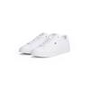 Plateausneaker TOMMY HILFIGER "ICON COURT SNEAKER", Damen, Gr. 41, weiß, Nappaleder, sportlich, Schuhe, Freizeitschuh, Halbschuh, Schnürschuh mit Flaggen-Logo