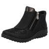 Schlupfboots RIEKER "Ready2GO", Damen, Gr. 41, schwarz, Lederimitat, casual, Schuhe, Stiefelette, Casual-Boots, Profilsohle, mit seitlichem Reißverschluss