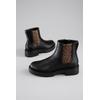 Chelseaboots ANISTON SHOES, Damen, Gr. 41, schwarz (schwarz, leo), Lederimitat, modisch, Schuhe, Stiefelette, Blockabsatz, mit Animal-Print - NEUE KOLLEKTION