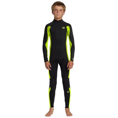 Neoprenanzug BILLABONG "5/4mm Foil", Kinder, Gr. 12 (148-155cm & 41-46 kg), fluro lime, 80% Neopren, 10% Nylon, 10% Polyester, Sportanzüge
