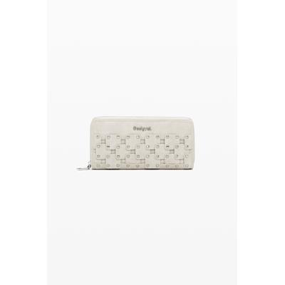 Large faux leather studded wallet