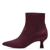 Stiefelette MARCO TOZZI, Damen, Gr. 36, lila (beere), Textil, unifarben, Veloursleder, elegant, Schuhe, Trichterabsatz, Businesschuh, Abendschuh mit Innenreißverschluss