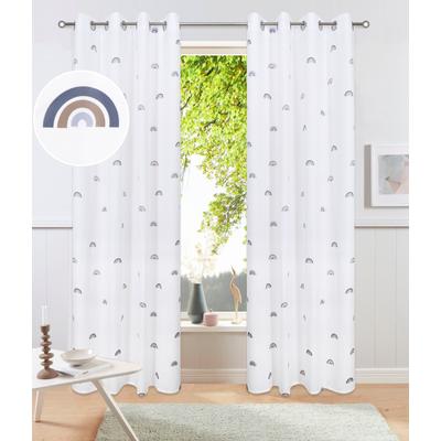 Gardine MY HOME "Elyna" Gr. 4, grau (taupe), B:135cm H:245cm, Polyester, Gardinen Image