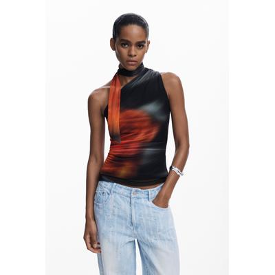 Knot neckline T-shirt
