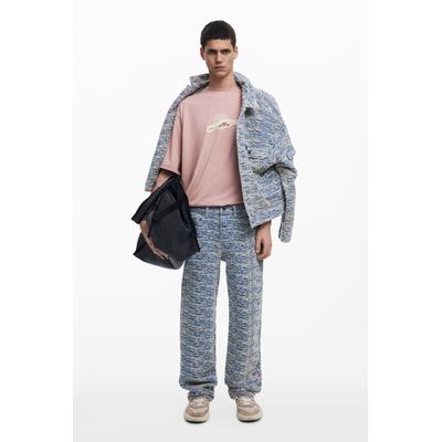 Mottled denim trousers