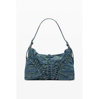 Large braided denim bag