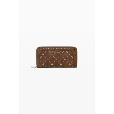 Large perforated studded wallet