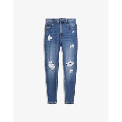 Bershka Ripped Carrot Fit Jeans Men 38 Blue