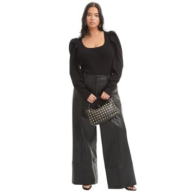 Plus Size Women's Mutton Sleeve Sweater by June+Vie in Black Onyx (Size 18/20)