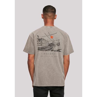 T-Shirt F4NT4STIC "Oversize Escape Discover the World Town", Herren, Gr. XL, grau (asphalt), Obermaterial: 100% Baumwolle, casual, oversize, Rundhals, Kurzarm ohne Bündchen, Shirts, Premium Qualität, ESCAPE Collection Image