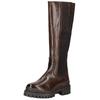 Stiefel PAVEMENT "Pavement Stiefel Leder/Textil", Damen, Gr. 39, schwarz (braun, schwarz), Leder, Textil, casual, Schuhe