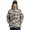 Snowboardjacke DC SHOES "Basis Print 10K", Herren, Gr. M, outer world schwarz, 100% Polyester, Jacken