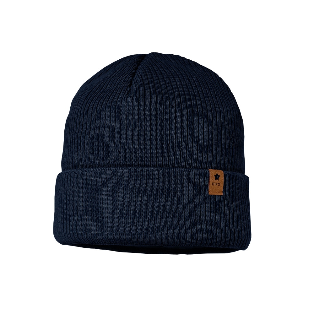Beanie MAXIMO, Baby, Gr. 53, blau (navy), Fleece, Baumwolle, unifarben, Mützen, aus Baumwolle, wärmend, gefüttert, unifarben Image