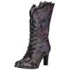 High-Heel-Stiefel LAURA VITA "LAURA VITA Stiefel Leder/Textil", Damen, Gr. 41, lila (violet), Leder, Textil, casual, Schuhe