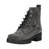 Schnürstiefelette GABOR "Gabor Stiefelette Veloursleder", Damen, Gr. 40, grau (dunkelgrau), Veloursleder, casual, Schuhe