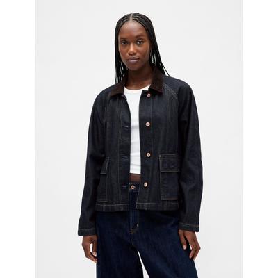 Gap Dark Indigo Blue UltraSoft Denim Swing Chore Jacket