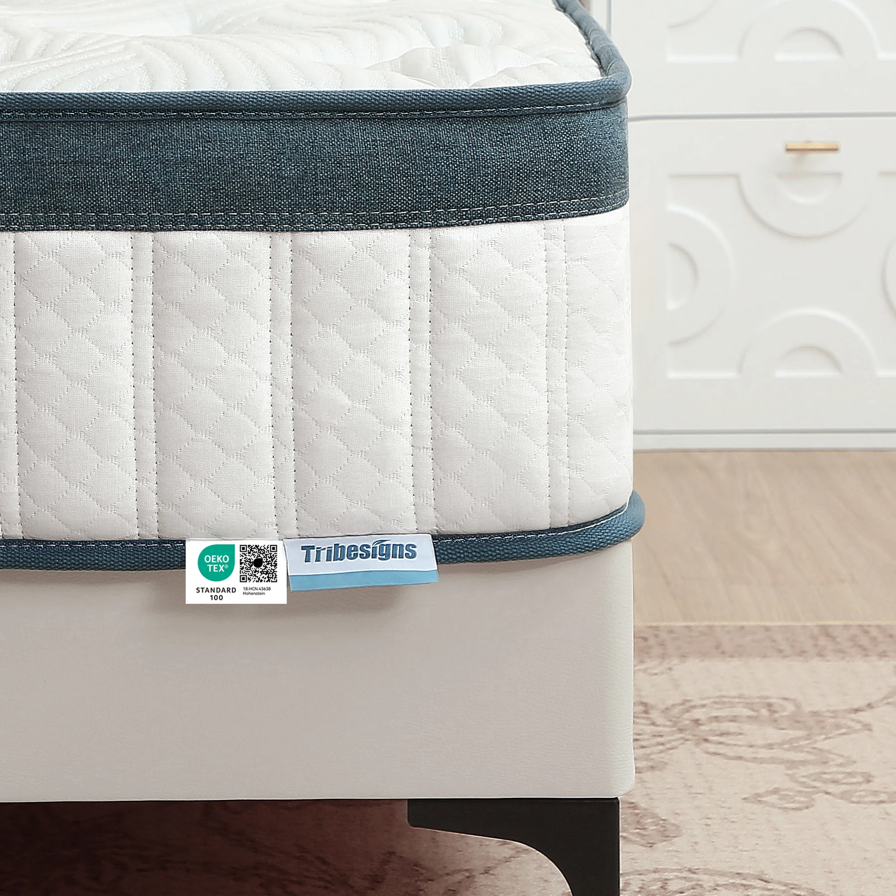 Tribesigns-Matratze, 120 x 200 cm, Höhe 25 cm, Taschenfederkernmatratze, mittlere Härte, H3, 7 Zonen, orthopädische Matratze Image