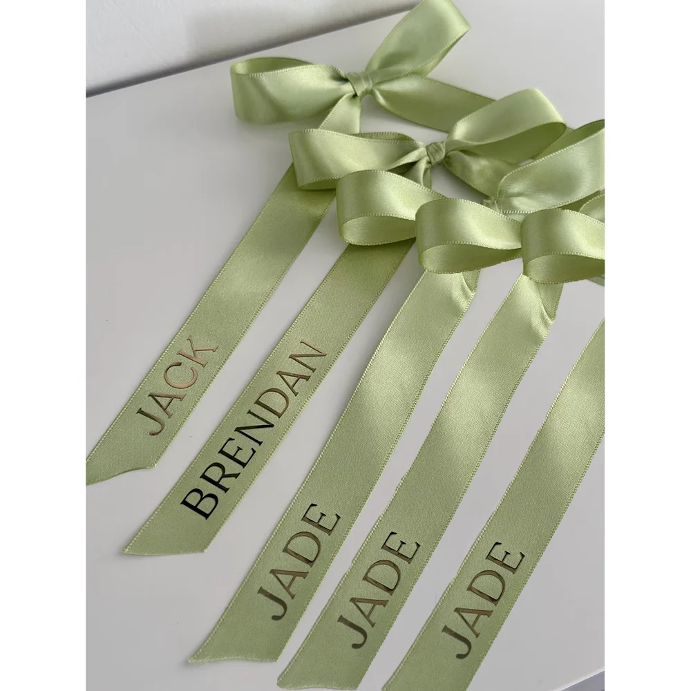 Benutzerdefinierte 5 Stück Band Krawatten Cocktail Menü Namensschilder Tischkarten Hochzeit Gastgeschenke Tag Geburtstag Bachelorette Tischdekoration Brautparty Image