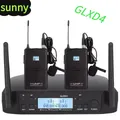 GLXD4 Microfono wireless UHF a doppio trasmettitore con bodypack portatile Cuffie da bavero Microfono per sistema karaoke Festa vocale