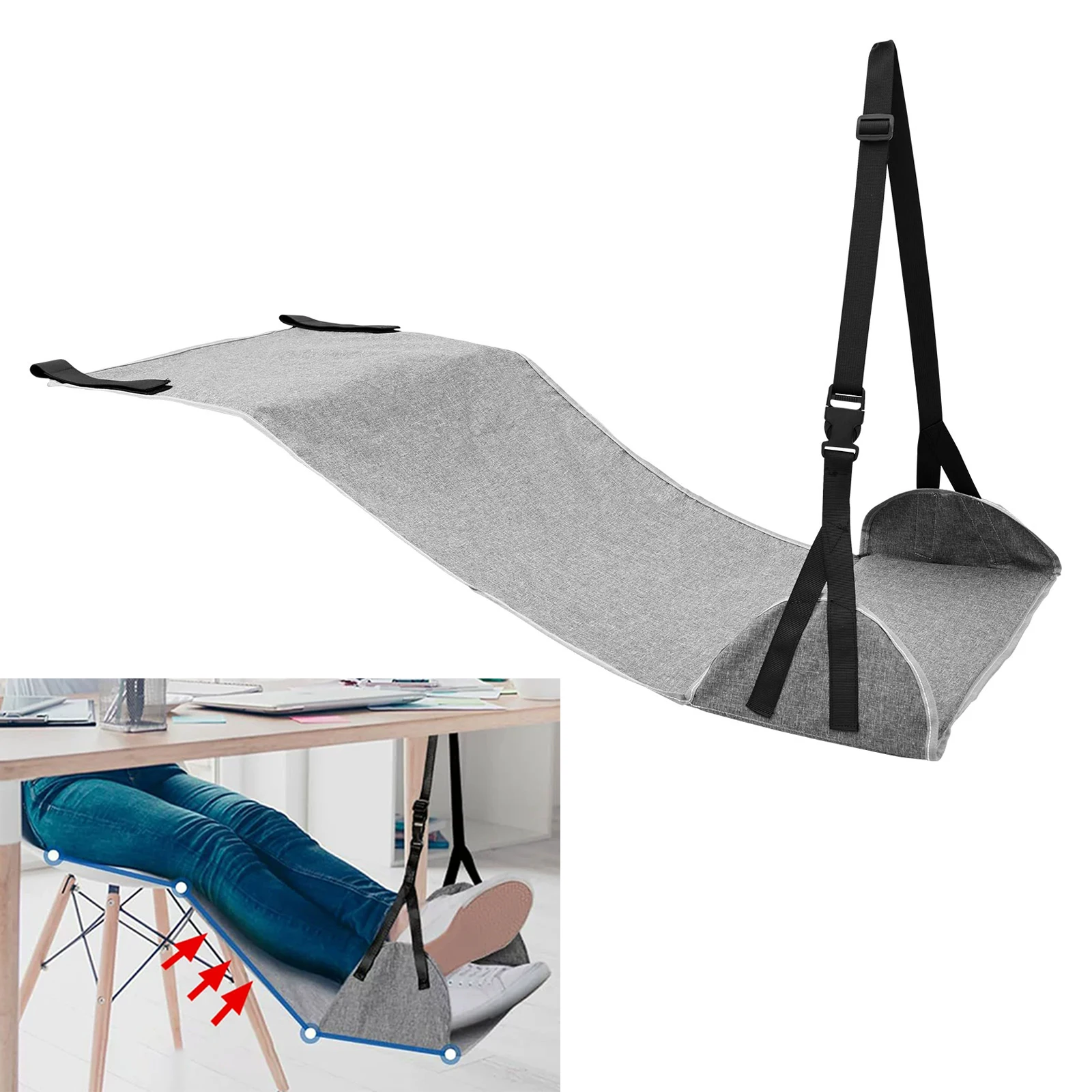  Tragbare Flugzeug Fußstütze Hängematte Geschwindigkeit Zug Bus Auto Einstellbare Fußstütze Aufhänger Reise Kinder Schlaf Büro Hängematte Image