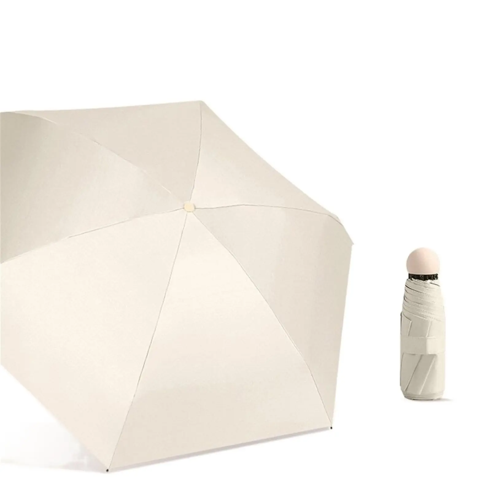 Tragbarer Mini-Regenschirm mit doppeltem Verwendungszweck, sonniger Regenschirm, regenfest, windabweisend, Sonnenschutz, Outdoor-Reiseschirm Image