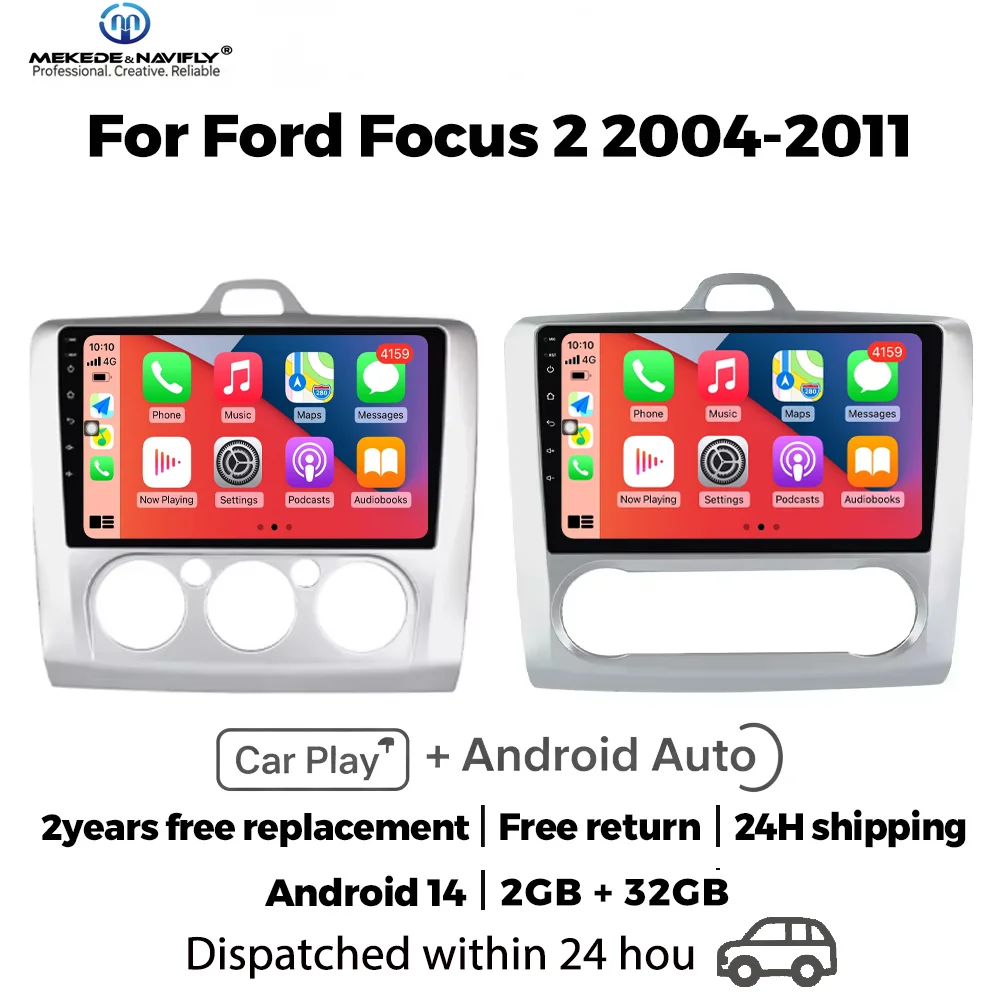 MEKEDE & NAVIFLY 9'' Auto Radio Für Ford Focus 2 3 Mk2/Mk3 2004-2011 multimedia Video Player GPS Carplay Auto Stereo DVD Kopf Einheit Image