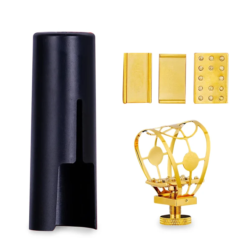 KUNO Metall Ligaturkappe Saxophon SAX Klarinette Hartgummi Mundstück Bb Sopran Eb Alto Tenor Bariton Image
