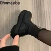 2025 neue Winter Punk Stil Frauen Stiefeletten Mode Dicke Sohle Reißverschlüsse Gothic Kurze Boot Damen Elegante Plattform Wohnungen Schuhe