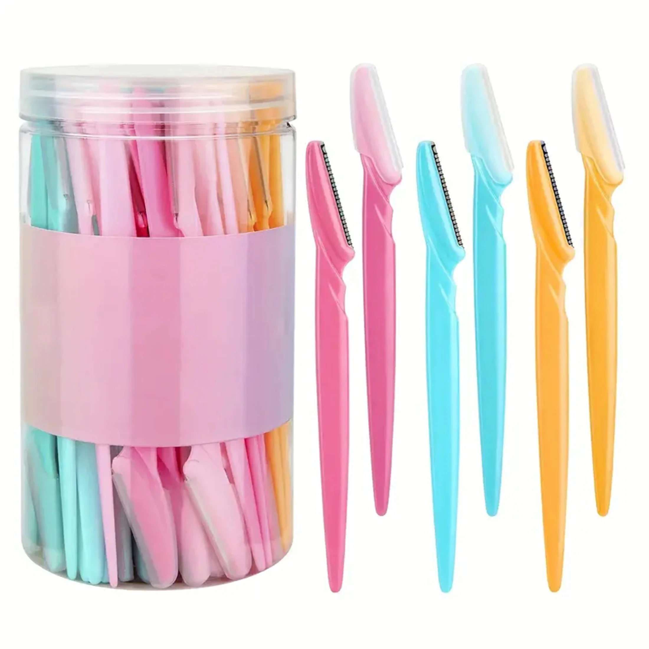 30/40 Stück Augenbrauenrasierer und Gesichtsrasierer für Frauen und Männer, Augenbrauen-Haarschneider und Rasierer mit Schutzhülle, sicher Image