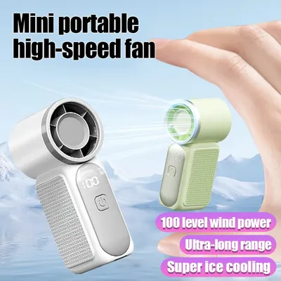 Portable Handheld Fan Personal Pocket Fan 100 Speed Wind Digital Display Cooling Device For Girls Women Boys Concert Outdoor
