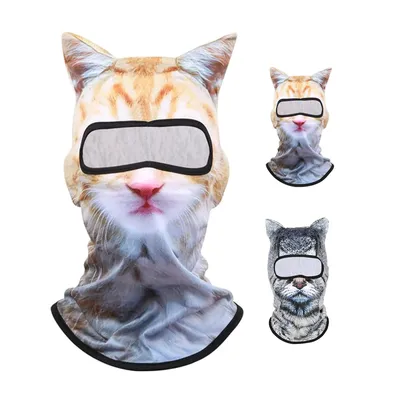 3D Cat Animal Ski Balaclava Ski Mask with Ears,Suitable for Music Festivals,Raves,Ski,Halloween or Party Outdoor