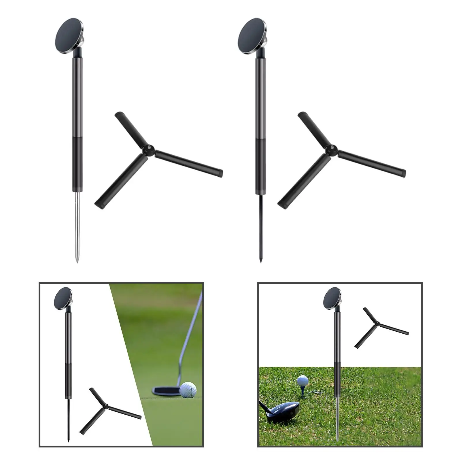 Golf Tripod Selfie Stand with Smartphone Mount Accessories for Recording Versatile Sturdy Adjustable Length Aluminum Telescopic
