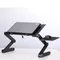 Klappbarer Laptop-Metalltisch für Bett, Kühlständer, Klapptisch für Laptop, tragbar, verstellbares Bein, schwarzes Computerregal