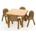 Angeles Square Baseline Preschool Table & Chair Set in Natural Plastic in Brown | 12 H x 30 W in | Wayfair AB74120NW1